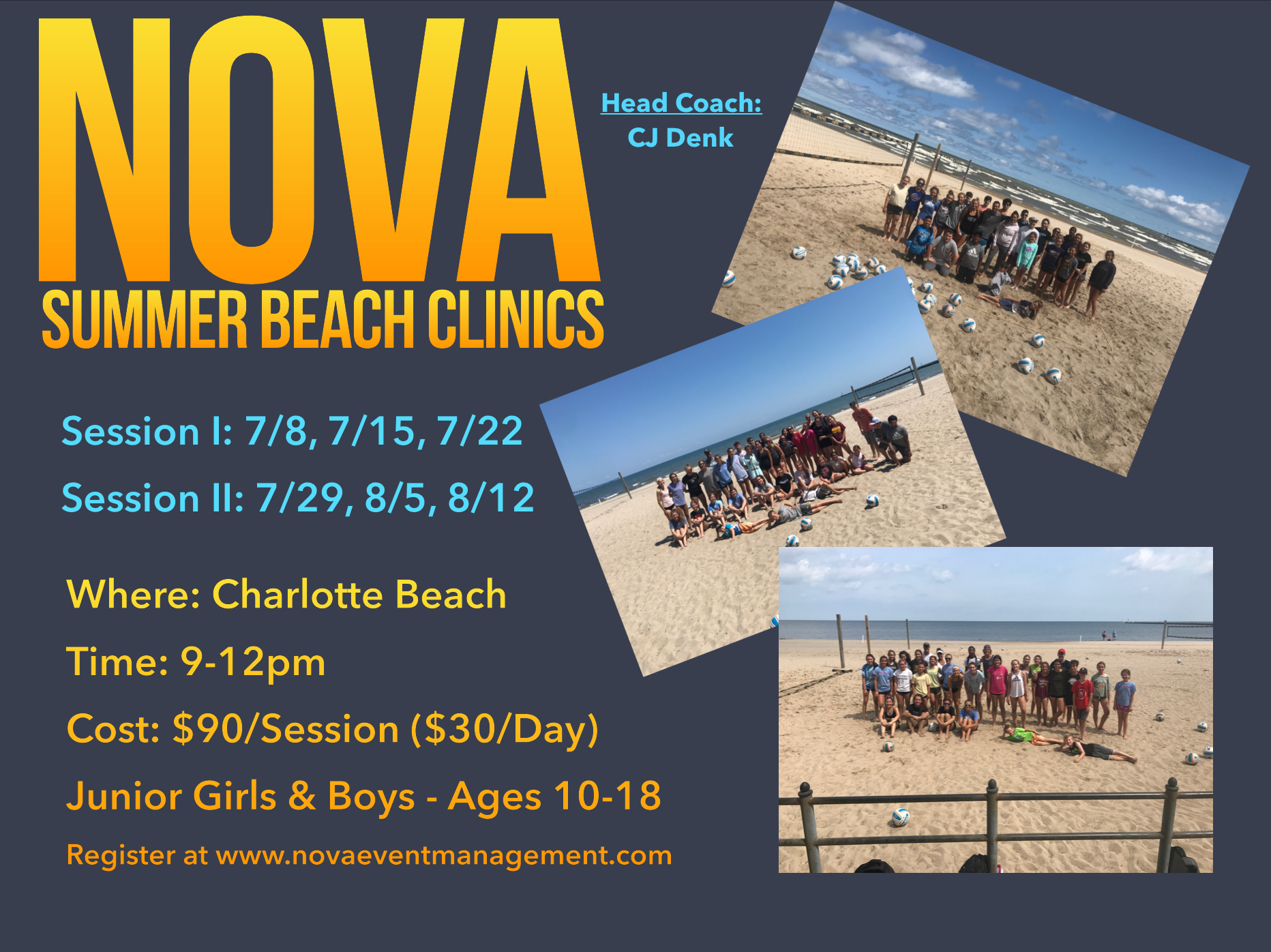 Jr Beach Camp Charlotte Beach NOVA Event Management